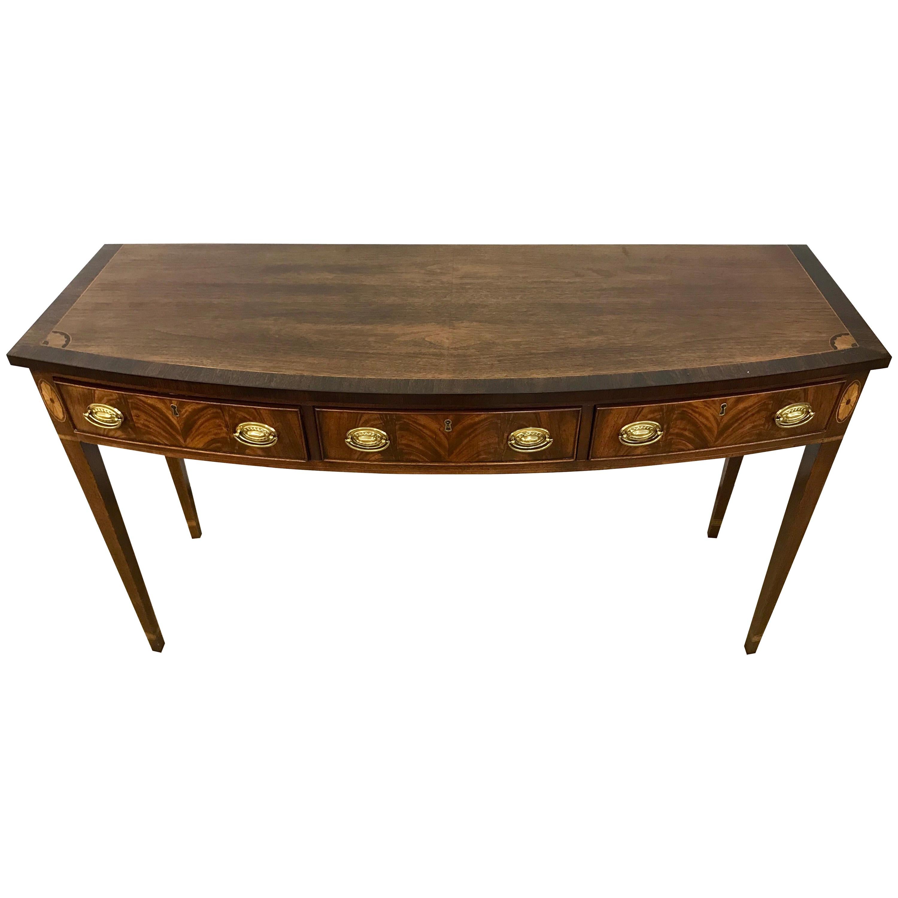 Mahogany Inlaid Sideboard Server Console Table