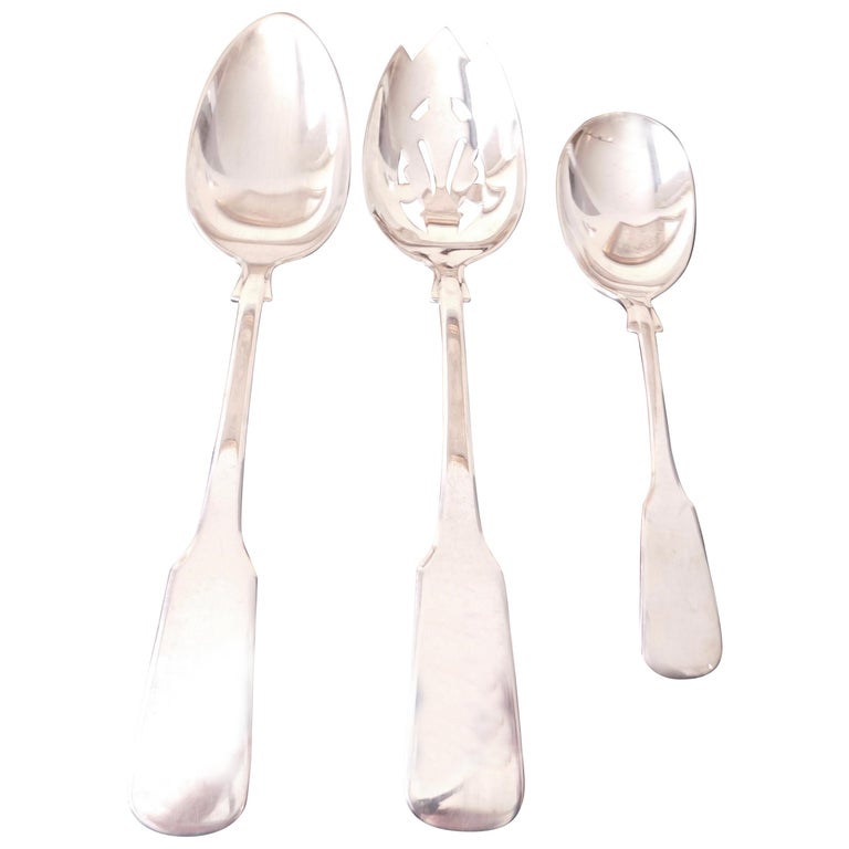 Sterling Silver Serving Spoons 1810 Pattern by International Silver For