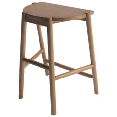 Moon Stool by Sun at Six, Sienna, Minimalist Counter Stool in Oak wood