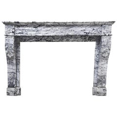 Antique Fireplace of Marble, 19th Century, Louis XVI