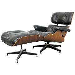 Mid-Century Modern Eames Herman Miller Rosewood Lounge Chair 670 & Ottoman 671