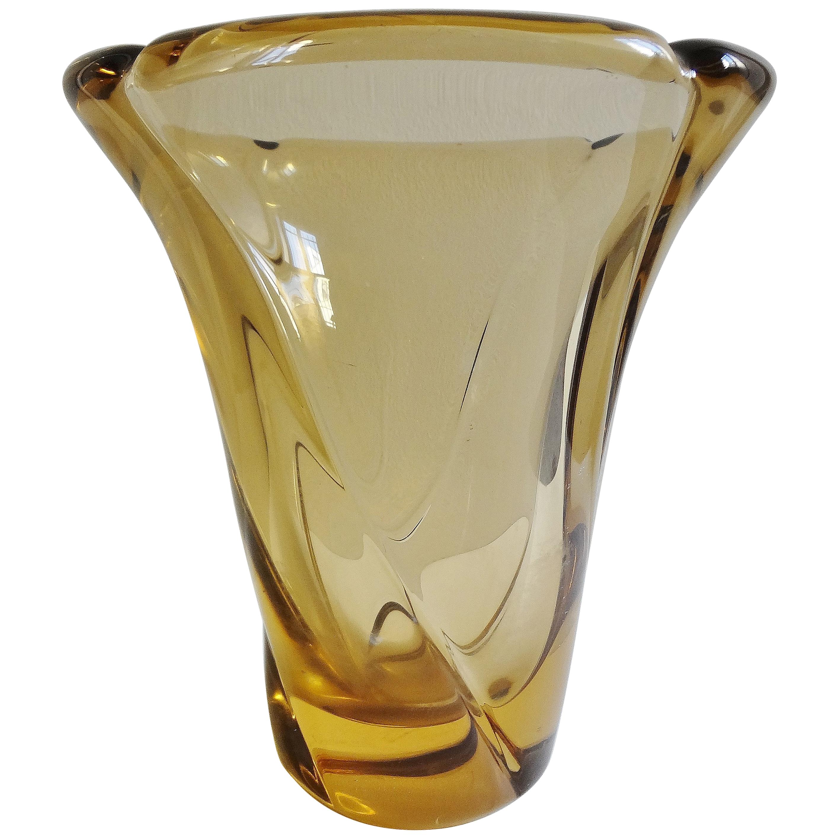 Important Glass Vase by DAUM, France, circa 1955 For Sale