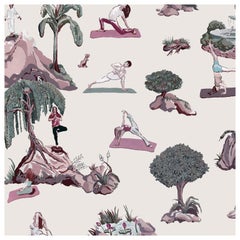 Forest Yoga Wallpaper Overcast Color Way on Smooth Paper