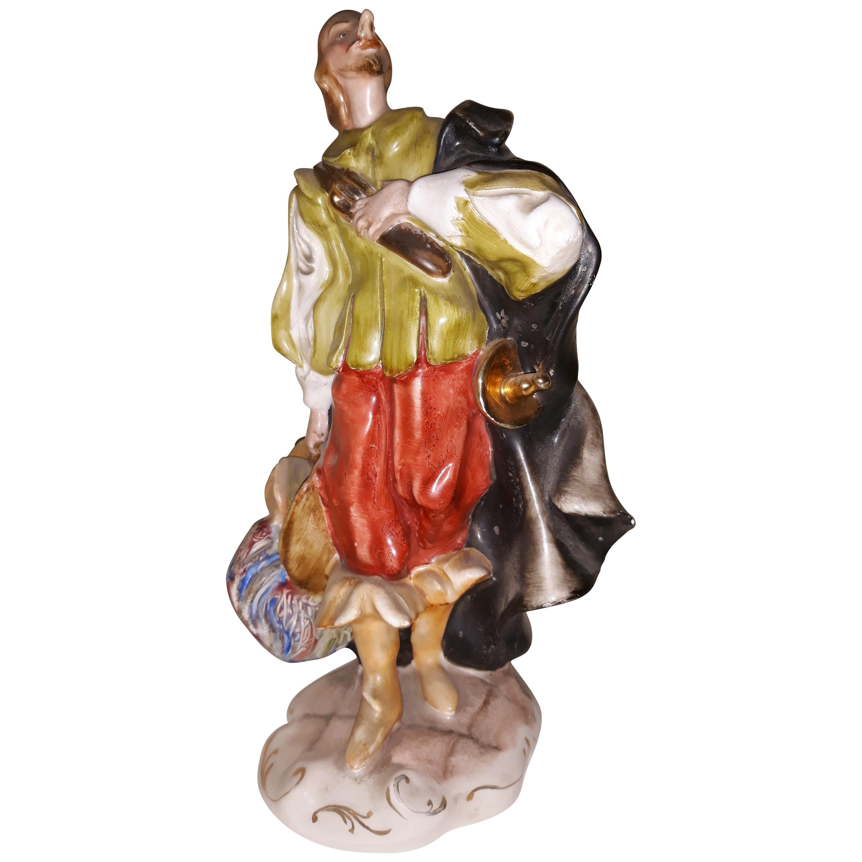 20th Century Hannover Porcelain Representing Figure of Cyrano de Bergerac For Sale