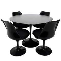 Black Painted Center Table and Chairs by Knoll
