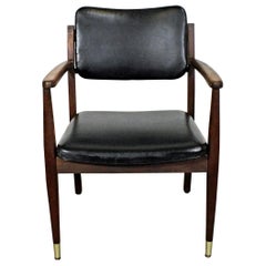 Mid-Century Modern Walnut Open Arm Lounge Chair