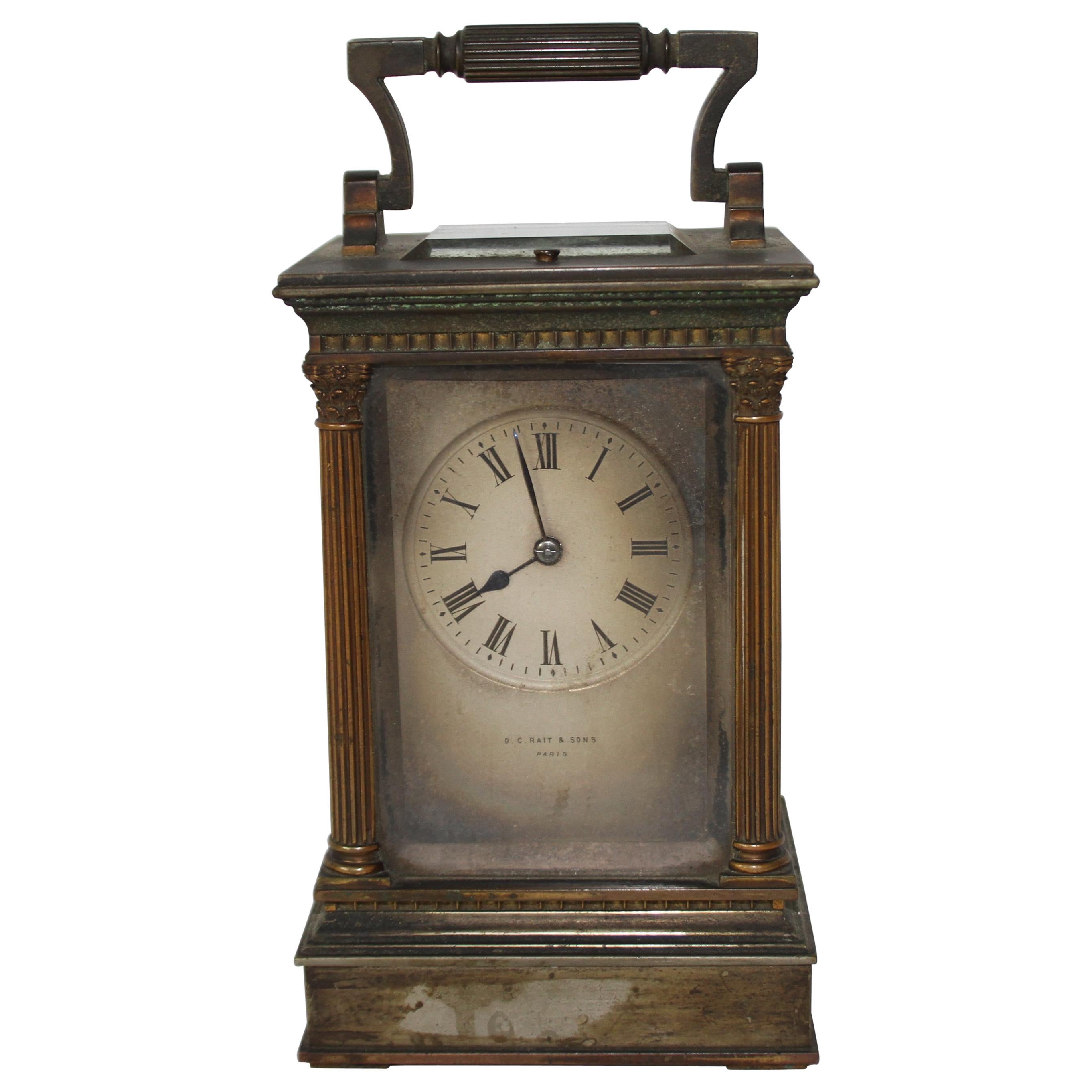 19th Century French Carriage Clock with Repeat Button For Sale