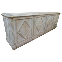 20th Century Vintage White Patinated Spanish Pharmacy Counter