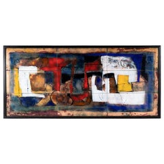 Large Enamel-on-Copper Painting by Italian Artist Giorgio Musoni, circa 1960s