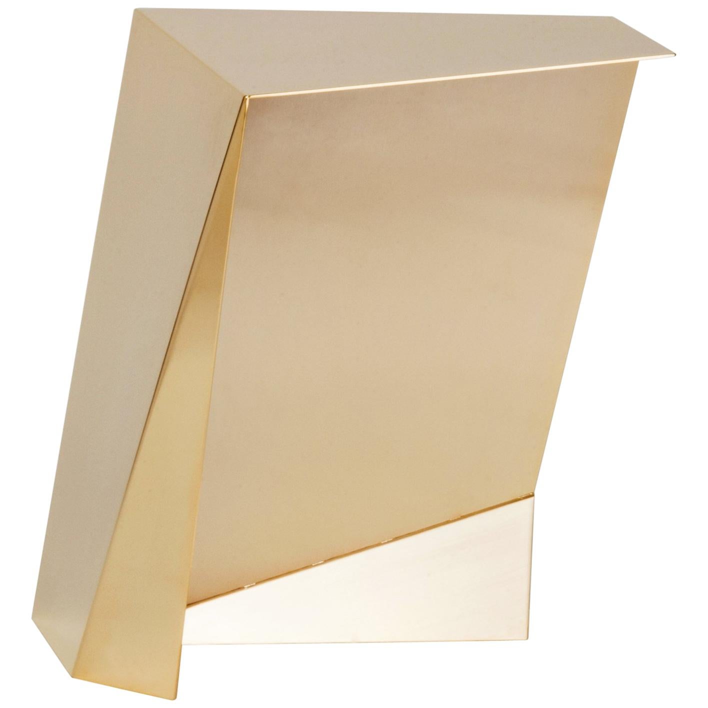 Perseus, Contemporary side table, Golden stainless steel