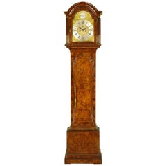 Antique Burl Walnut Longcase Tall Case Clock, John Coates, London