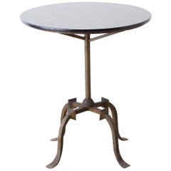 Vintage Gothic Revival Style Iron and Granite Drinks Table