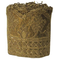 Antique Metallic Gold Threads Large Decorative Trim with Scalloped Edges