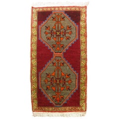 Bright Vintage Anatolian Turkish Rug
