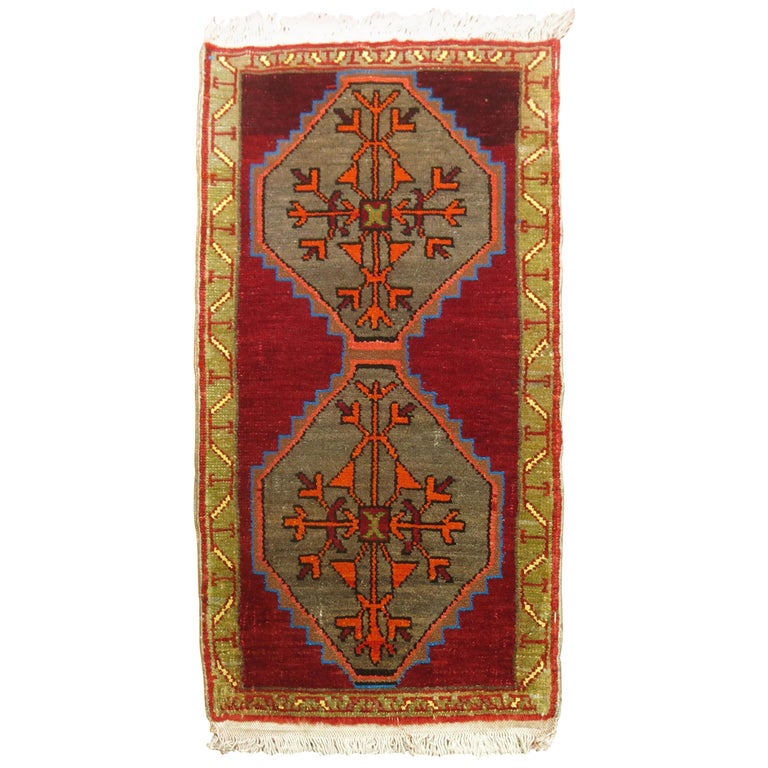 Bright Vintage Anatolian Turkish Rug For Sale