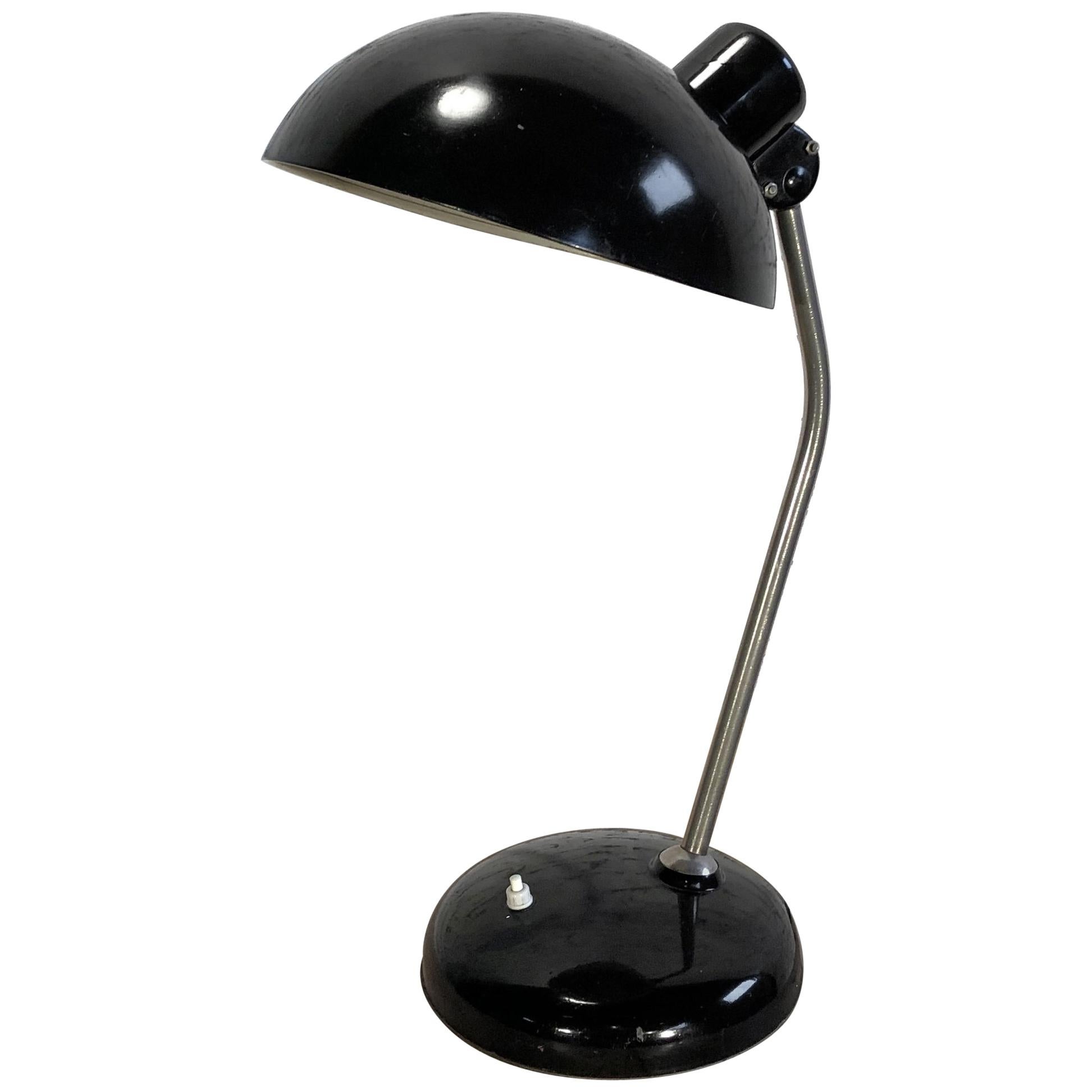 Black Bauhaus Industrial Desk Lamp, 1930s