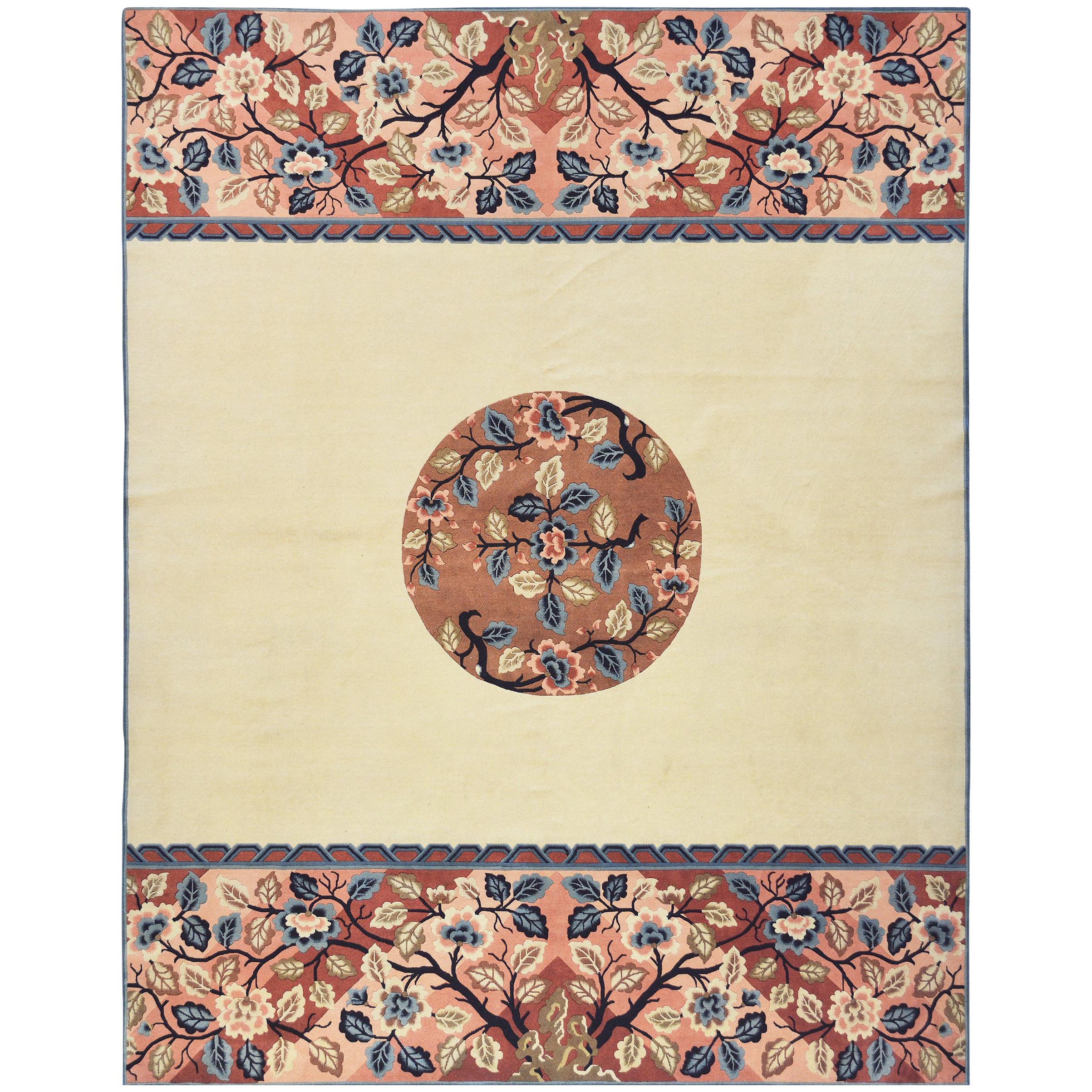 Mansour Fine Handmade Modern Chinese Deco Rug For Sale