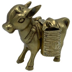 1960s Brass Mule with Saddle Bag Salt and Pepper Shaker Set