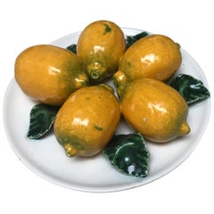 Antique Italian Majolica Lemon Plate