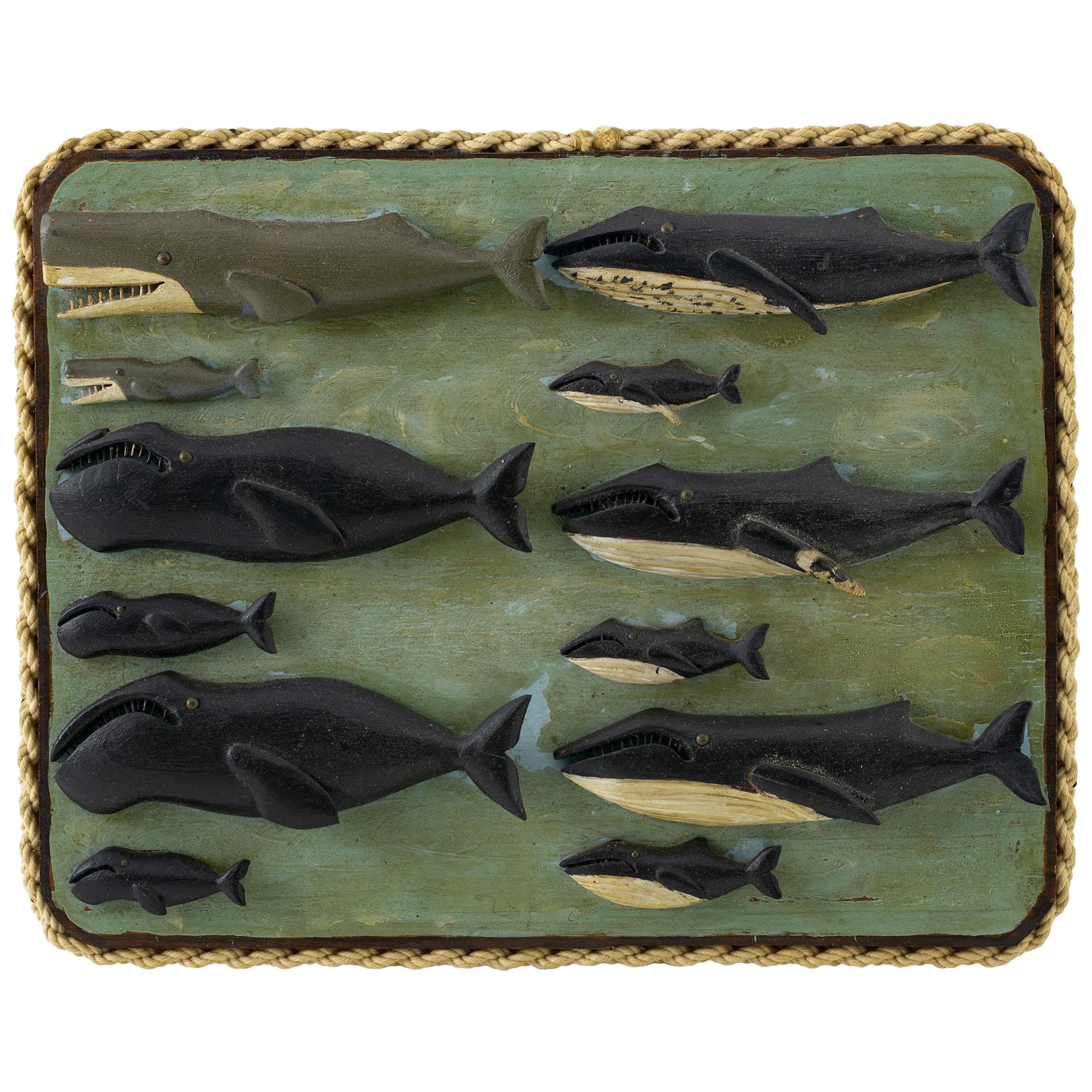 Carved and Painted Whale Board