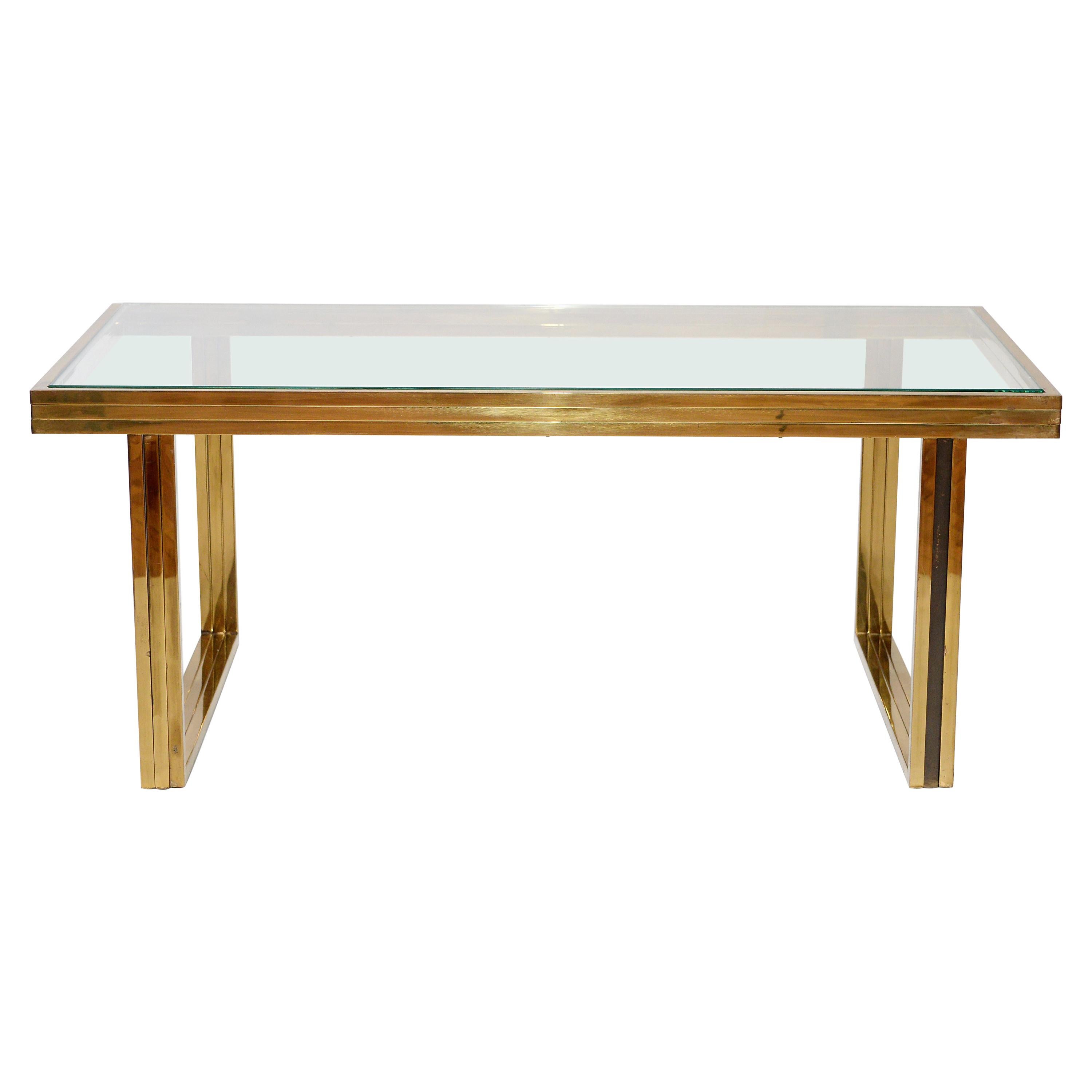 Brass Coffee Table by Romeo Rega, 1970s