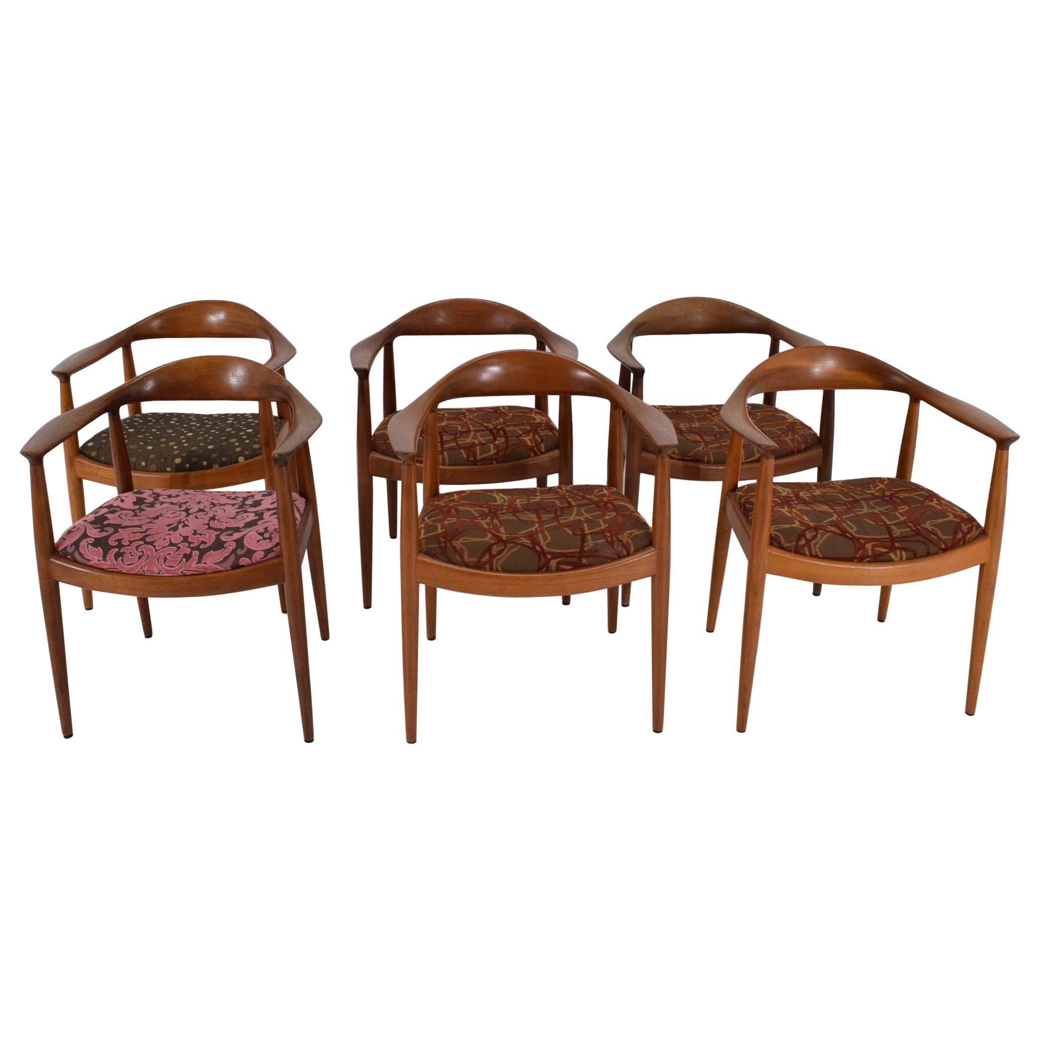 Set of Six Hans Wegner "The Round" Chairs by Johannes Hansen