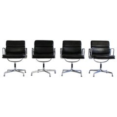 Used Set of 4 Charles and Ray Eames Soft Pad Chairs