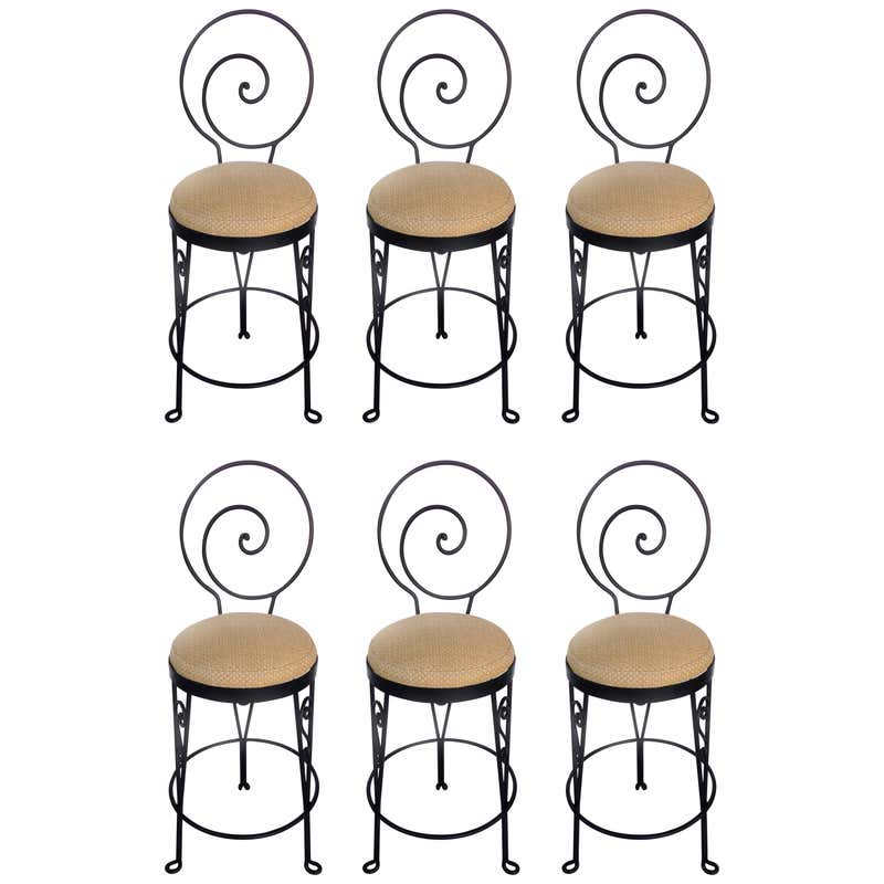 Wrought Iron Bar Stools at 1stDibs