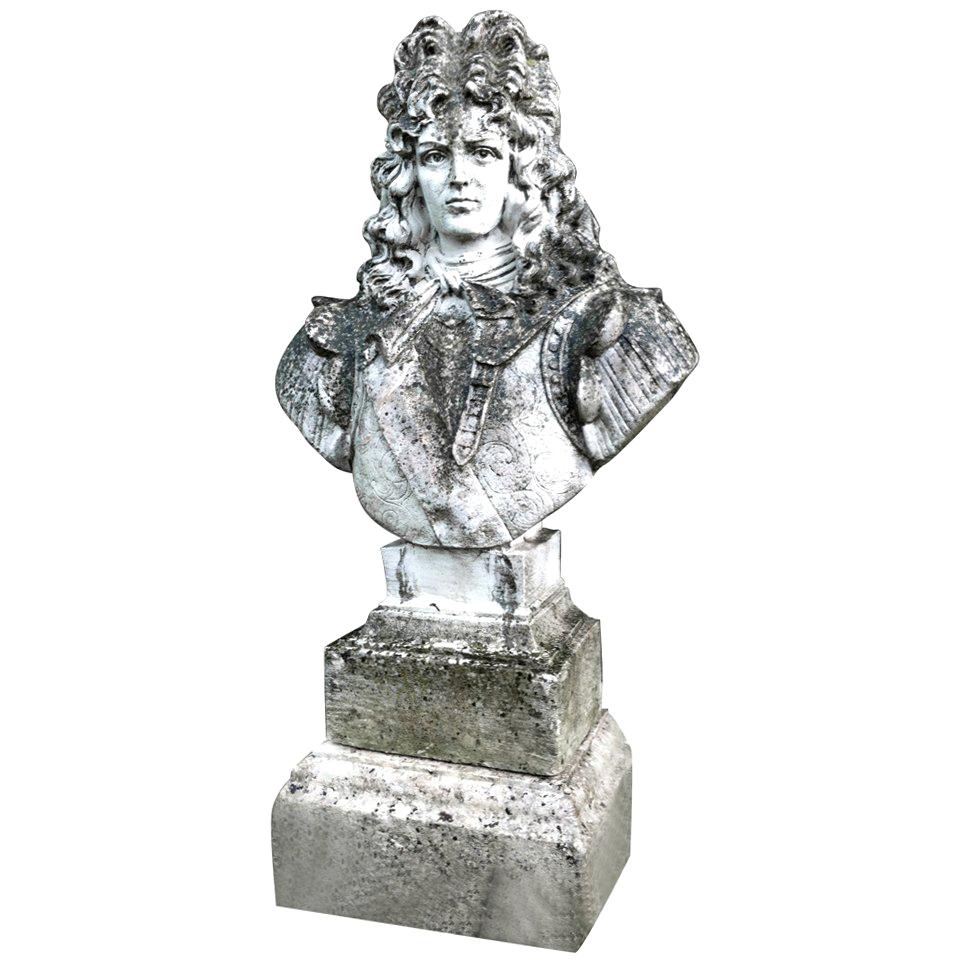 Statue King of France original patina cast stone from 20th Century France For Sale