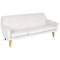 Swedish Mid-Century Modern 3-Seat 1950s Newly Upholstered Corduroy Sofa