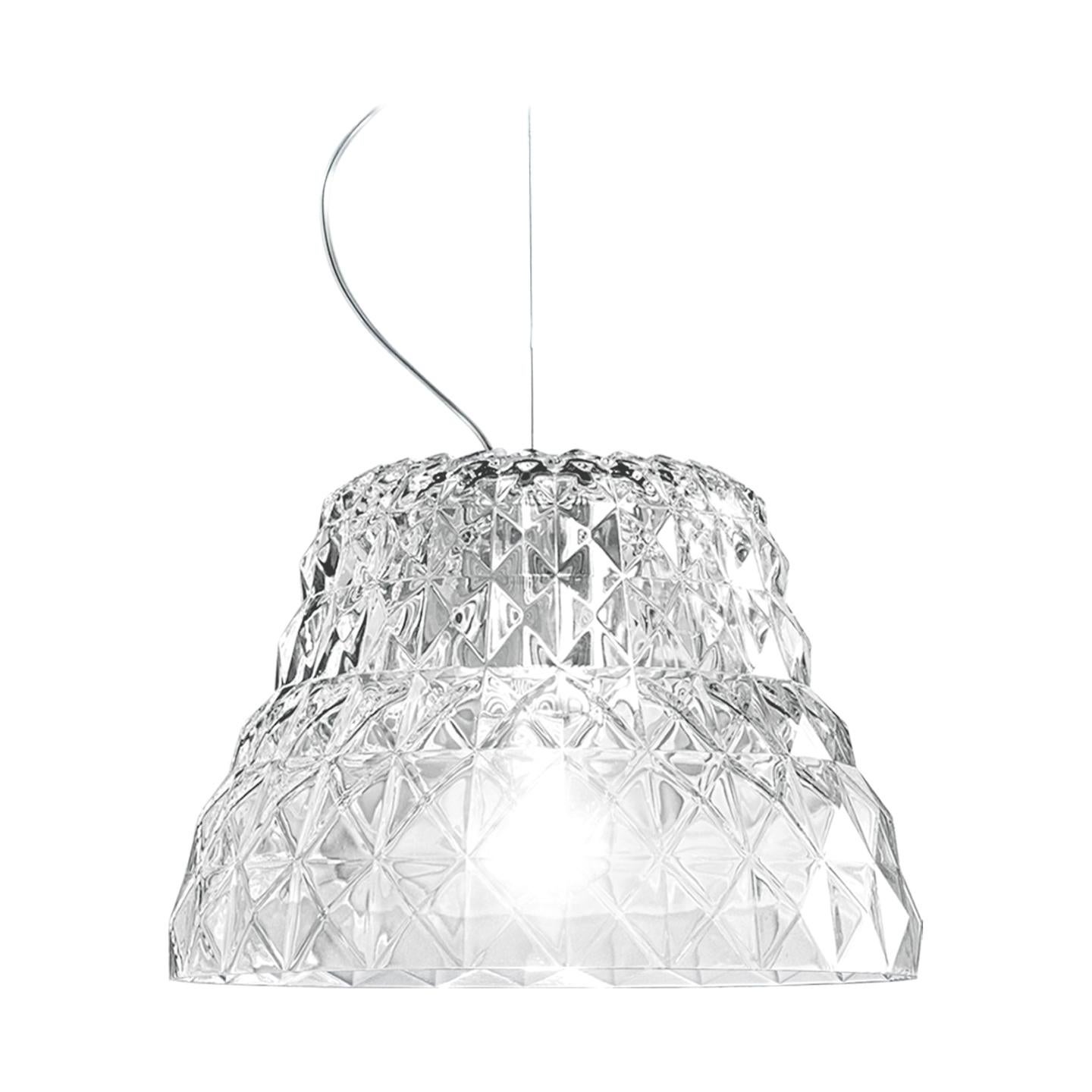 Leucos Atelier S Pendant Light in Crystal and Chrome by Archirivolto