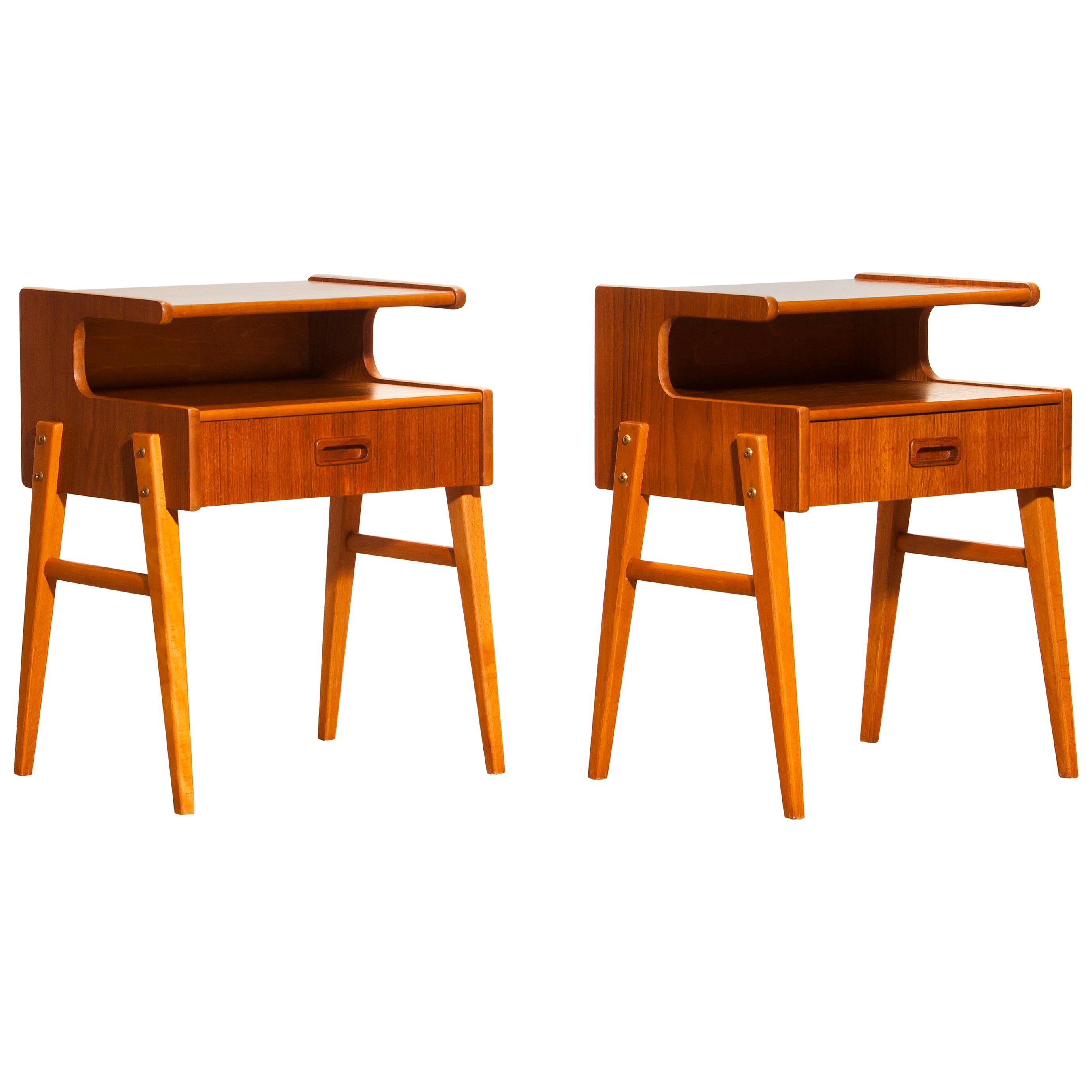 1960s Pair of Teak 'Model C' Bedside Tables