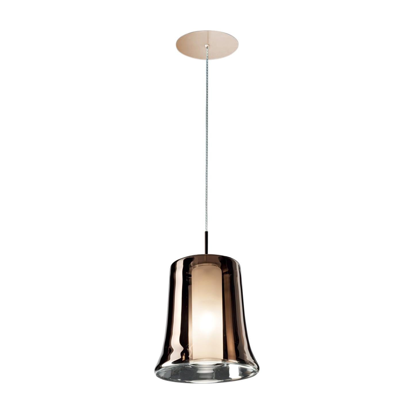 Leucos Cloche S Pendant Light in Copper and Copper by Danilo De Rossi