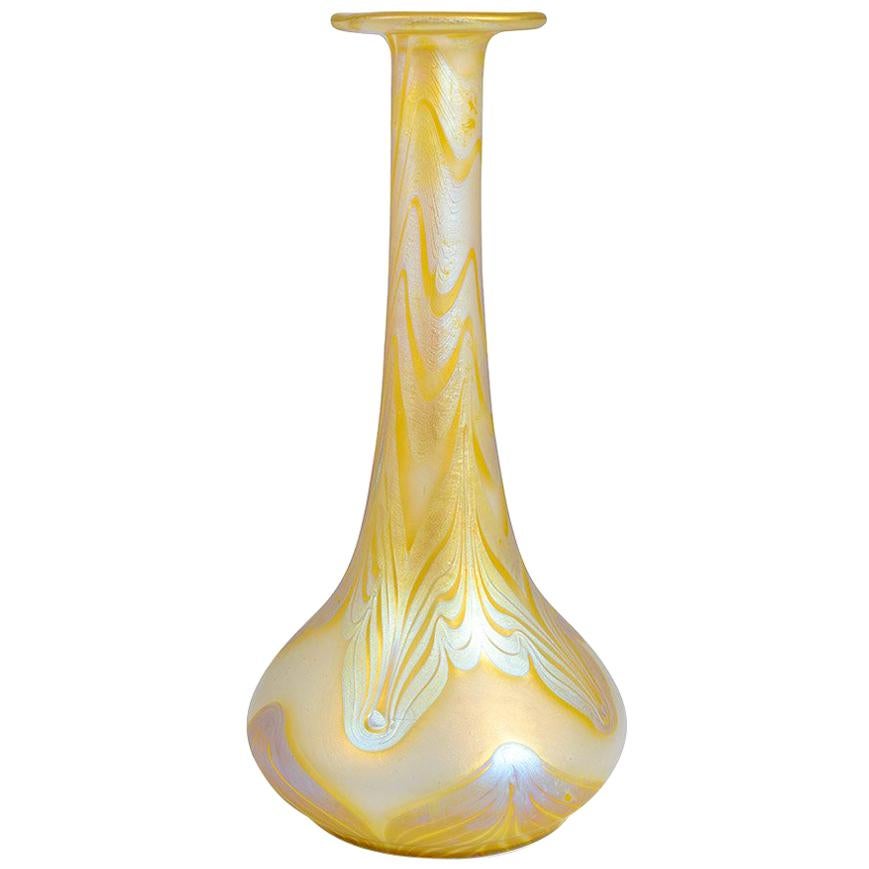 Austrian Jugendstil Johann Loetz-Witwe Vase 1899 Iridescent Yellow For Sale