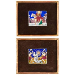 Pair of Small Plates in Enamels of the Early 20th Century