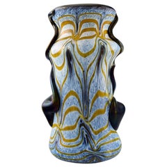 Vetreria Maestri Muranesi / Murano, Glass Vase in Favrile Hand Painted Art Glass