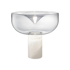 Leucos Aella Mini T 30 LED Table Light in Clear & White Onyx by Toso & Massari