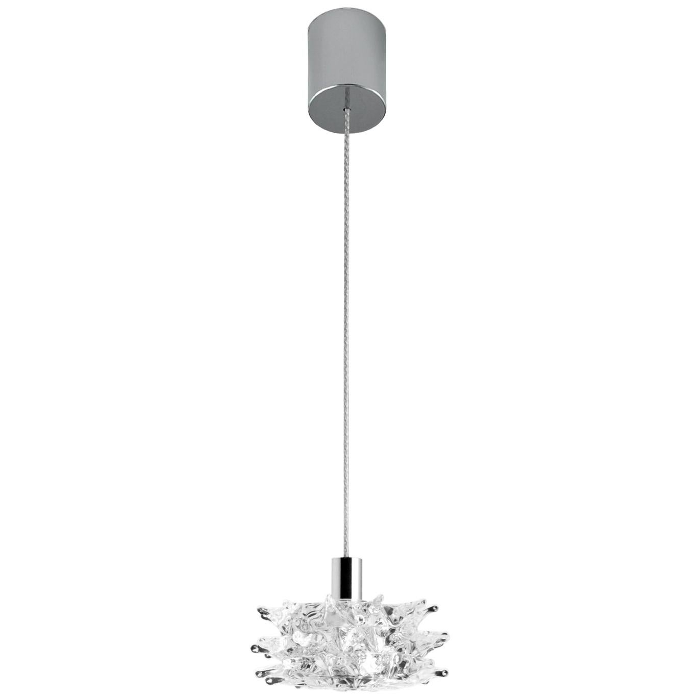 Leucos Kuk S G9 Pendant Light in Transparent & Chrome by Paolo Crepax  For Sale