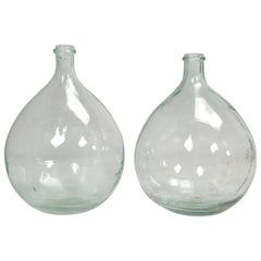 Antique Pair of French Glass Demijohn's