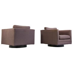 Pair of Swivel Lounge Chairs Attributed to Harvey Probber