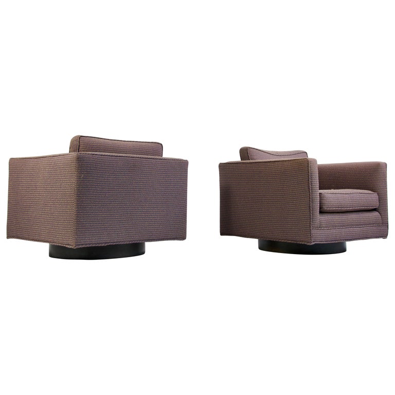 Pair of Harvey Probber Swivel Lounge Chairs For Sale at 1stdibs