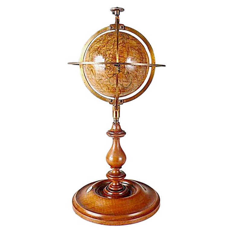 3 Inches French Terrestrial Globe by Delamarche, 1864
