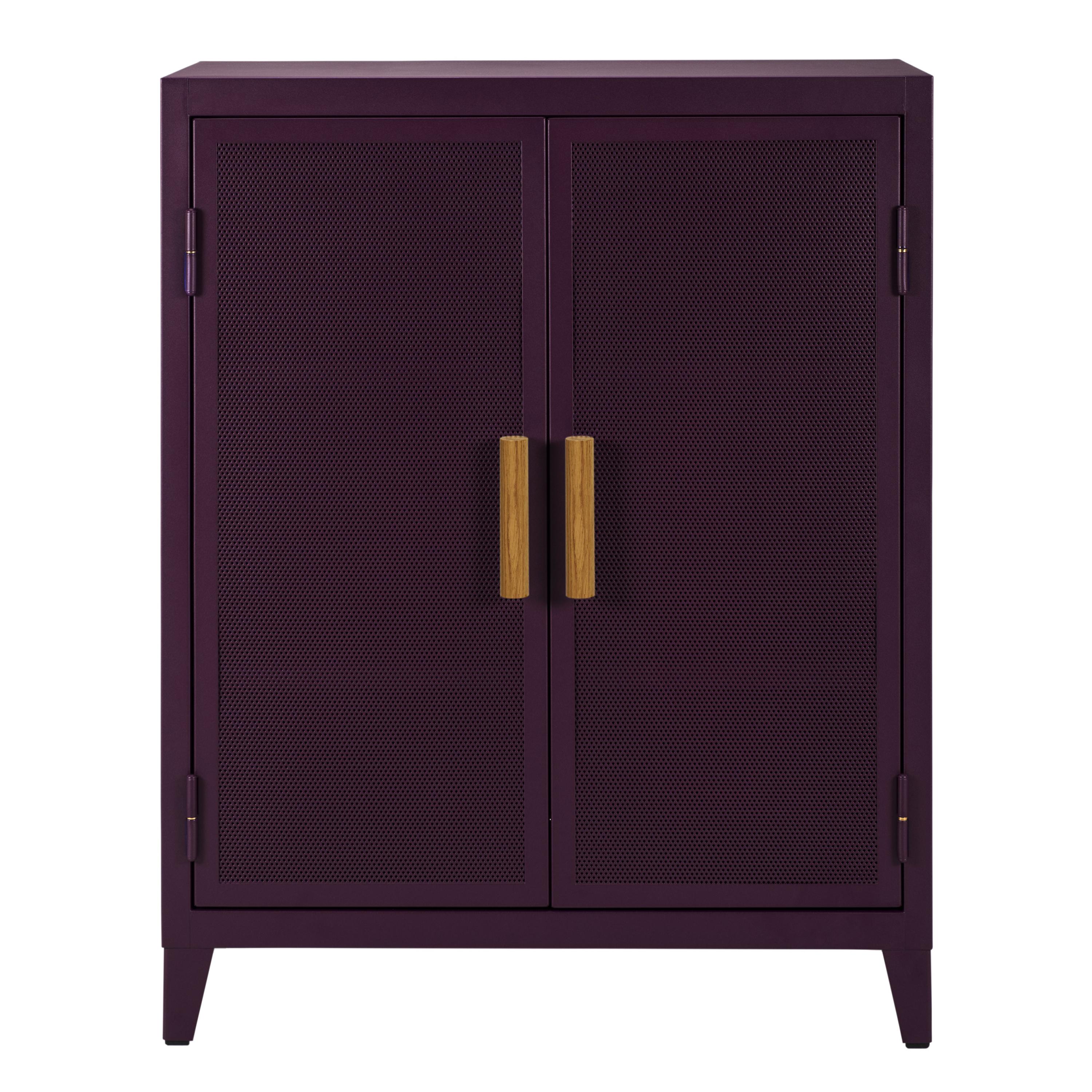For Sale: Purple (Aubergine) B2 Perforated Low Locker in Pop Colors by Chantal Andriot and Tolix