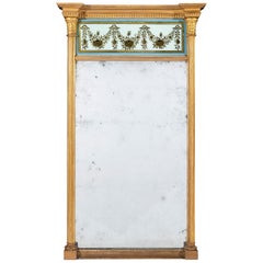 Early 19th Century Regency Period Eglomise Giltwood Pier Mirror