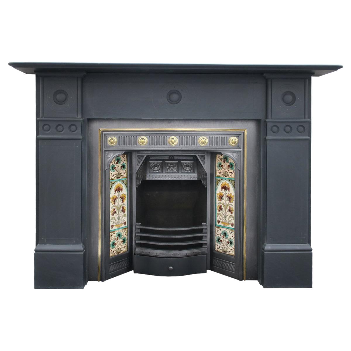 Antique 19th Century Victorian Slate Fireplace Surround