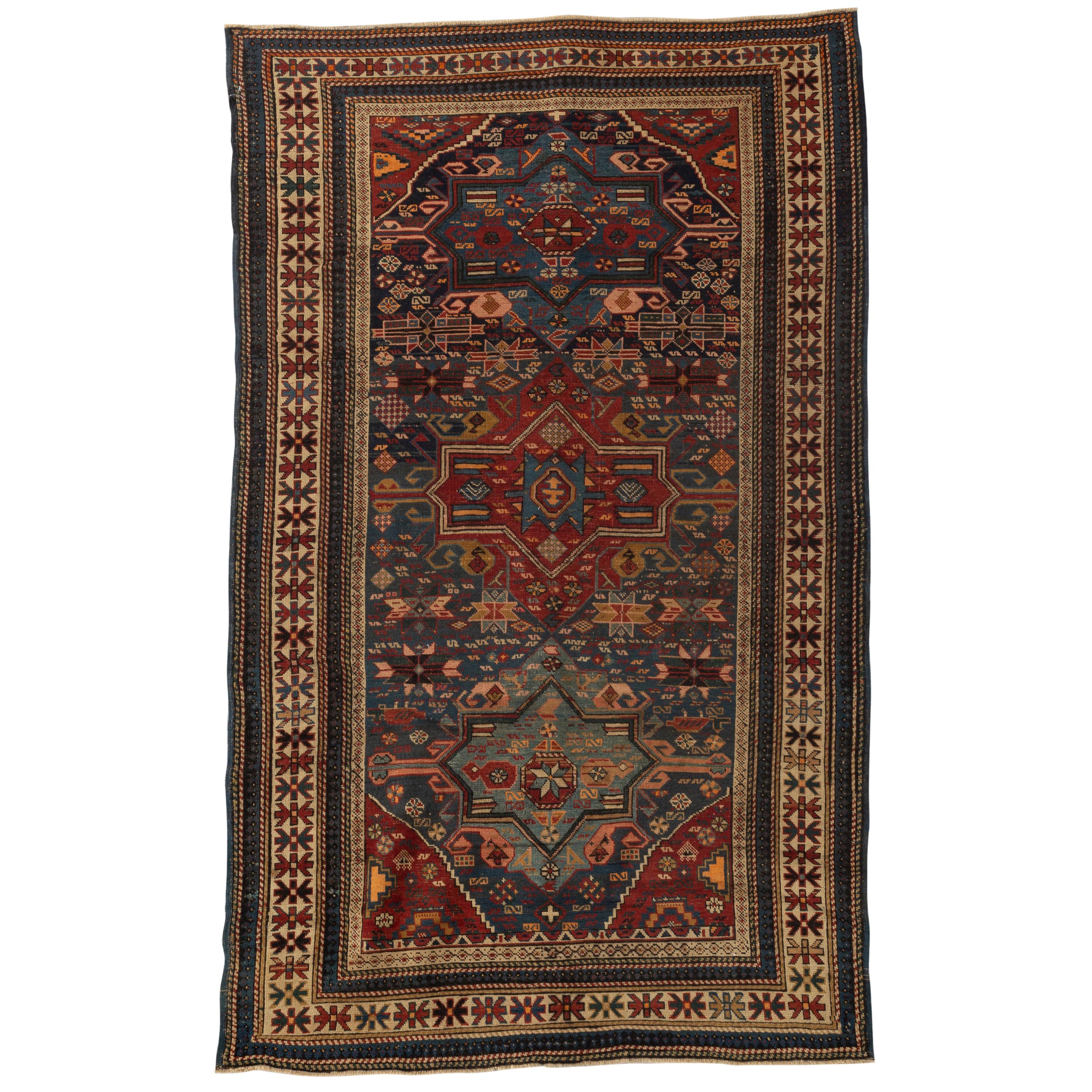 Antiker kaukasischer Schirwan-Teppich, um 1880 im Angebot