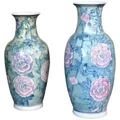 Pair of Chinese Large Flower Vases ON SALE
