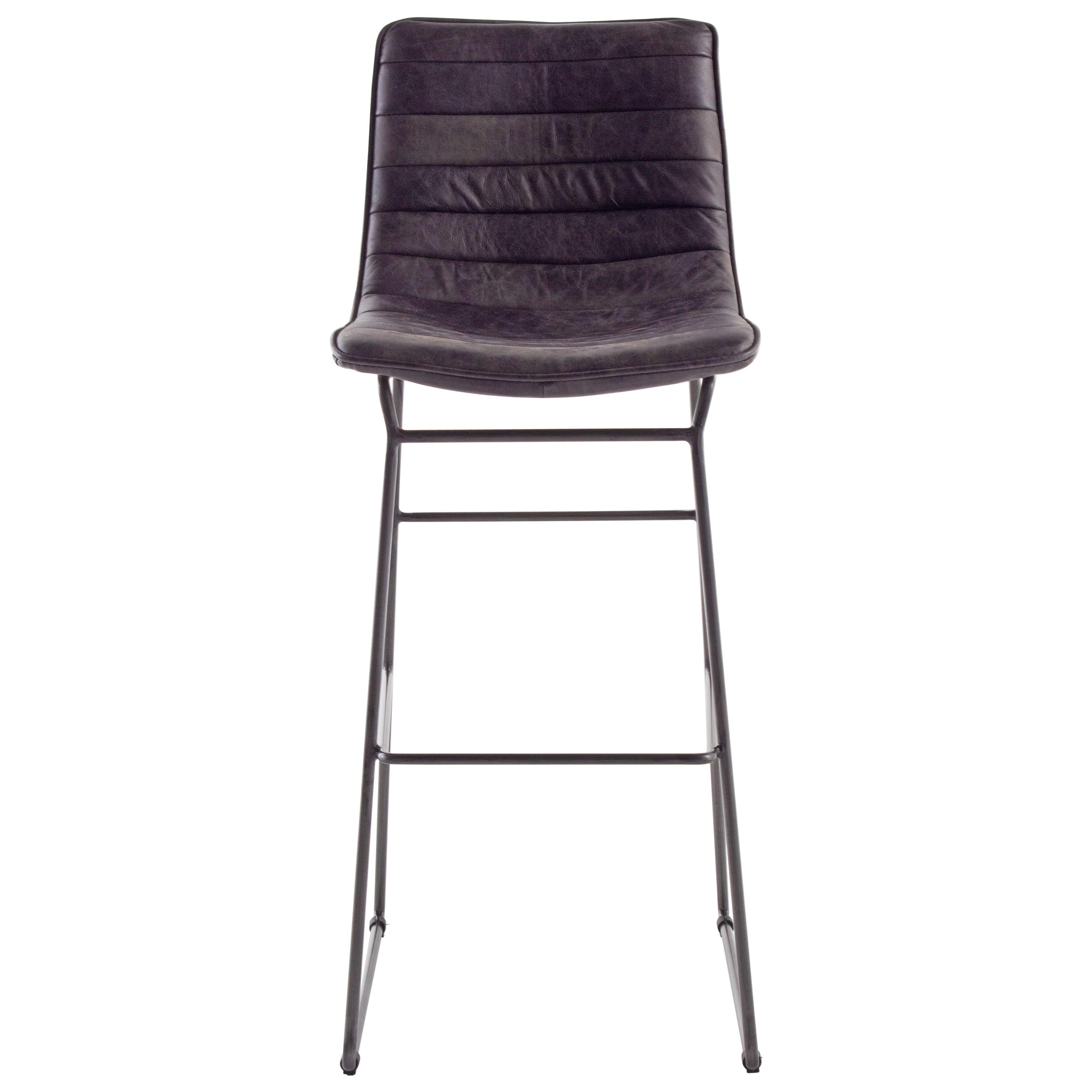 Bonded Leather and Steel Modern Bar Chair at 1stDibs