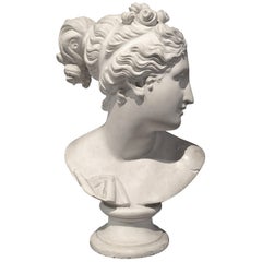 19th Century Italian Plaster Bust After an Antique Model, Depicting a Woman