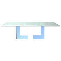 Paul Evans Glass Top Cityscape Citiscape Signed Dining Table